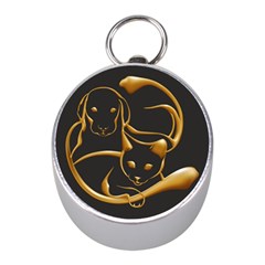 Gold Dog Cat Animal Jewel Mini Silver Compasses