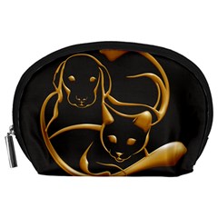 Gold Dog Cat Animal Jewel Accessory Pouch (large)