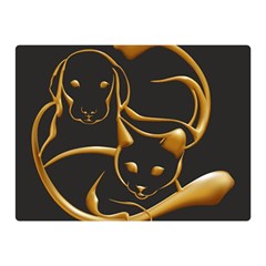 Gold Dog Cat Animal Jewel Double Sided Flano Blanket (mini)  by HermanTelo