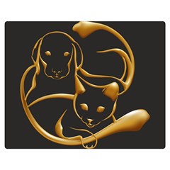 Gold Dog Cat Animal Jewel Double Sided Flano Blanket (medium)  by HermanTelo