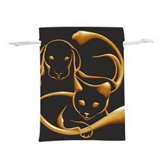 Gold Dog Cat Animal Jewel Lightweight Drawstring Pouch (s)