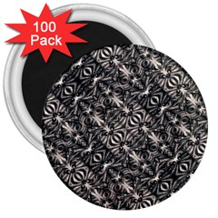 Modern Tribal Silver Ornate Pattern Print 3  Magnets (100 Pack) by dflcprintsclothing