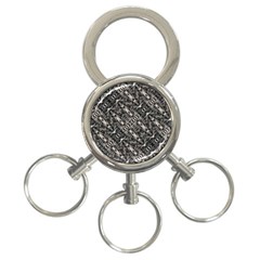 Modern Tribal Silver Ornate Pattern Print 3-ring Key Chain by dflcprintsclothing