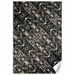 Modern Tribal Silver Ornate Pattern Print Canvas 24  X 36  by dflcprintsclothing