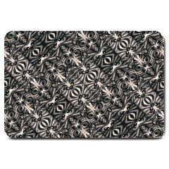 Modern Tribal Silver Ornate Pattern Print Large Doormat  by dflcprintsclothing