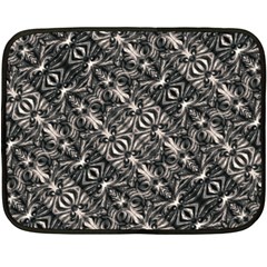 Modern Tribal Silver Ornate Pattern Print Fleece Blanket (mini) by dflcprintsclothing