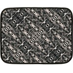 Modern Tribal Silver Ornate Pattern Print Double Sided Fleece Blanket (Mini)  35 x27  Blanket Front