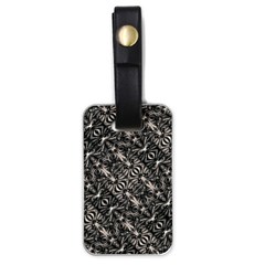 Modern Tribal Silver Ornate Pattern Print Luggage Tag (one Side) by dflcprintsclothing