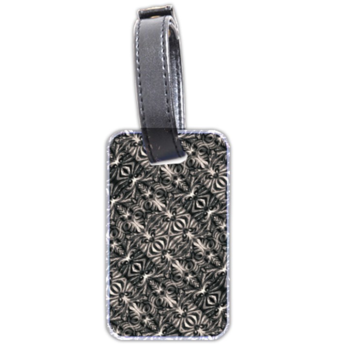 Modern Tribal Silver Ornate Pattern Print Luggage Tag (two sides)