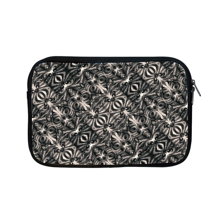 Modern Tribal Silver Ornate Pattern Print Apple iPad Mini Zipper Cases