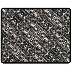 Modern Tribal Silver Ornate Pattern Print Double Sided Fleece Blanket (medium)  by dflcprintsclothing