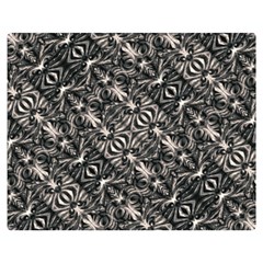 Modern Tribal Silver Ornate Pattern Print Double Sided Flano Blanket (medium) 