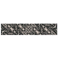 Modern Tribal Silver Ornate Pattern Print Small Flano Scarf by dflcprintsclothing