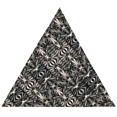 Modern Tribal Silver Ornate Pattern Print Wooden Puzzle Triangle by dflcprintsclothing