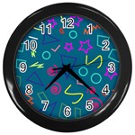 Memphis  Wall Clock (Black) Front