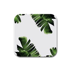 Banana Leaves Rubber Square Coaster (4 Pack)  by goljakoff