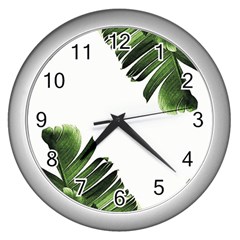 Banana Leaves Wall Clock (silver) by goljakoff