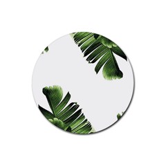 Banana Leaves Rubber Coaster (round)  by goljakoff