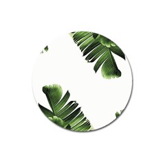 Banana Leaves Magnet 3  (round) by goljakoff