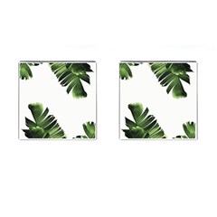 Banana Leaves Cufflinks (square) by goljakoff