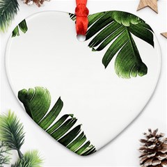 Banana Leaves Heart Ornament (two Sides) by goljakoff