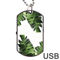 Banana Leaves Dog Tag Usb Flash (one Side) by goljakoff