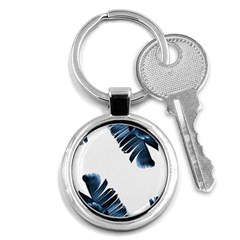 Blue Banana Leaves Key Chain (round) by goljakoff