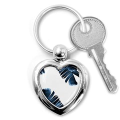 Blue Banana Leaves Key Chain (heart) by goljakoff