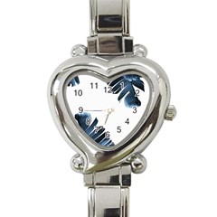 Blue Banana Leaves Heart Italian Charm Watch by goljakoff