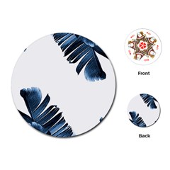 Blue Banana Leaves Playing Cards Single Design (round)