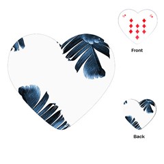 Blue Banana Leaves Playing Cards Single Design (heart) by goljakoff