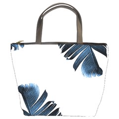 Blue Banana Leaves Bucket Bag by goljakoff