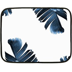 Blue Banana Leaves Fleece Blanket (mini) by goljakoff