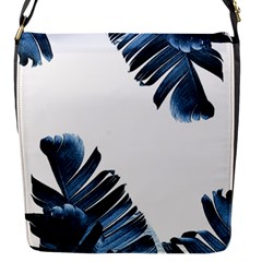 Blue Banana Leaves Flap Closure Messenger Bag (s) by goljakoff