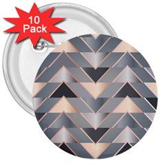 Modern Triangles 3  Buttons (10 Pack)  by LoolyElzayat