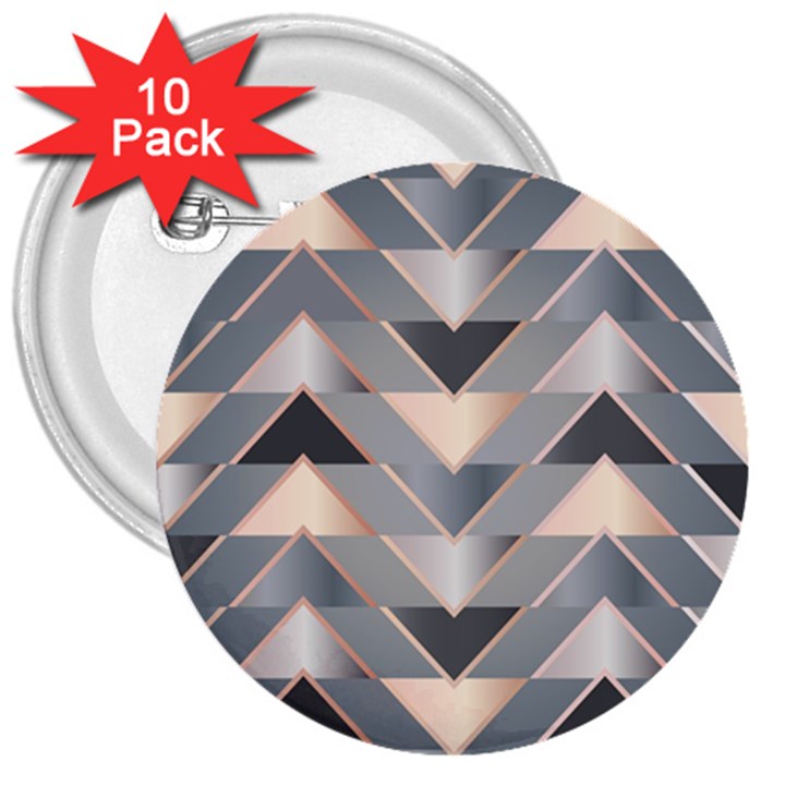 Modern Triangles 3  Buttons (10 pack) 