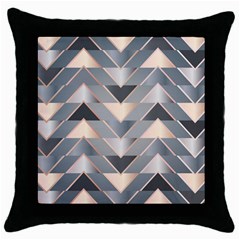 Modern Triangles Throw Pillow Case (black) by LoolyElzayat