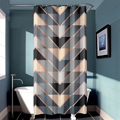 Modern Triangles Shower Curtain 36  X 72  (stall)  by LoolyElzayat