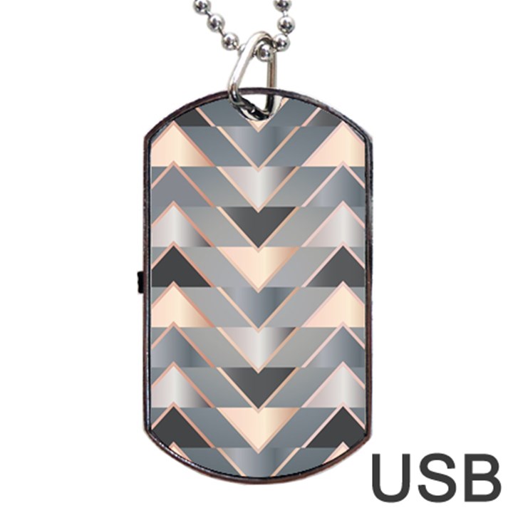 Modern Triangles Dog Tag USB Flash (Two Sides)