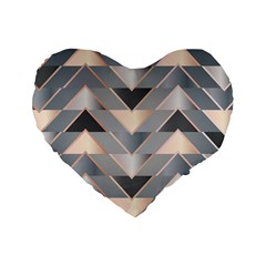 Modern Triangles Standard 16  Premium Heart Shape Cushions by LoolyElzayat