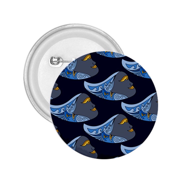 Queen Fish Doodle Art 2.25  Buttons