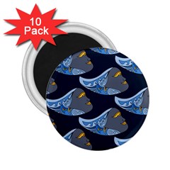 Queen Fish Doodle Art 2 25  Magnets (10 Pack)  by tmsartbazaar