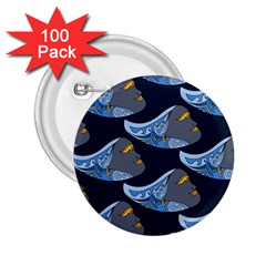 Queen Fish Doodle Art 2 25  Buttons (100 Pack)  by tmsartbazaar