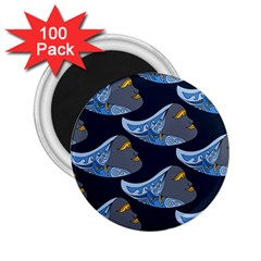 Queen Fish Doodle Art 2 25  Magnets (100 Pack)  by tmsartbazaar