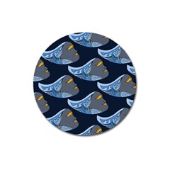 Queen Fish Doodle Art Magnet 3  (round) by tmsartbazaar