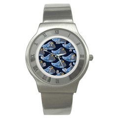 Queen Fish Doodle Art Stainless Steel Watch by tmsartbazaar