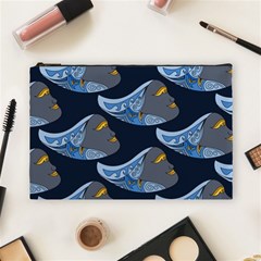 Queen Fish Doodle Art Cosmetic Bag (large) by tmsartbazaar