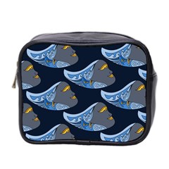 Queen Fish Doodle Art Mini Toiletries Bag (two Sides) by tmsartbazaar