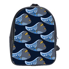 Queen Fish Doodle Art School Bag (xl) by tmsartbazaar