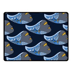 Queen Fish Doodle Art Double Sided Fleece Blanket (small)  by tmsartbazaar